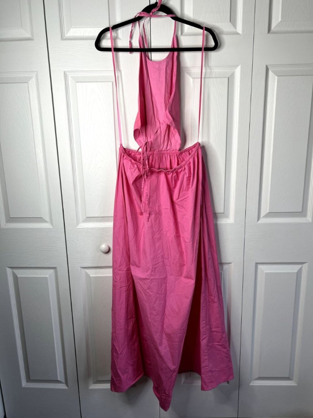 STAUD Apfel Pink Halter Cutout Sleeveless Maxi Dress Women's Size Large L - Picture 12 of 12
